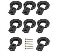 Gedotec Conectores de plástico negro - 8 unidades de conectores de 49 mm de diámetro y 8 mm de altura, incluye tornillos de fijación, herrajes de conexión sin juntas para filas de sillas y mesas