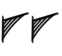 Gedotec Consola de diseño de metal | 2 unidades de ángulo de carga pesada para tablones | Triangle | Profundidad: 200 mm | Ángulo de sujeción para estanterías negro