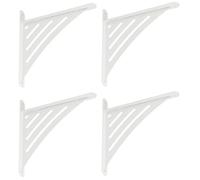 Gedotec Consola de diseño de metal | 4 unidades de ángulo de carga pesada para tablones | Triangle | Profundidad: 200 mm | Ángulo de sujeción para estanterías blanco