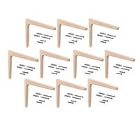 Gedotec Consola de madera de haya, 1 pieza de ángulo de estantería de madera natural maciza, 200 x 125 mm, color marrón, capacidad de carga hasta 24 kg