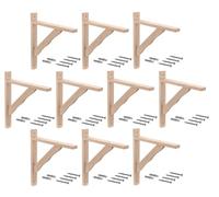 Gedotec Consola de madera de haya | Soporte para estanterías | BORK | 320 x 280 mm | 10 estantes de madera maciza de hasta 18 kg | Soporte para estantes de pared