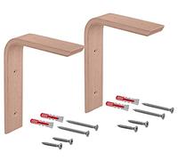 Gedotec Consola de madera en ángulo de pared, 2 unidades, de haya | 200 x 150 mm | COUNTRY | Soporte de estantería de madera natural maciza | Soporte en forma L | Consolas adecuadas para estanterías