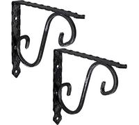 GedoTec Consola de ornamento carga pesada Soporte Modelo Lucifer Acero 150 x 20 115 mm estante Capacidad 15 kg Negro antiguo Calidad marca para su Sala estar - 2 Stück - 200 x 20 x 150 mm