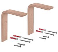 Gedotec - Consola de pared de madera | 2 piezas - Escuadra de estante de haya | 150 x 100 mm | COUNTRY | Soporte para estante de madera natural maciza | Soporte en forma de L