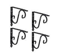 Gedotec Consola Ornamental Consola para Cargas Pesadas Soporte metálico para Cargas Pesadas | Victoria | Profundidad: 150 mm | Capacidad de Carga del Soporte 15 kg | Acero Forjado Negro Antiguo | 4