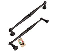 Gedotec COUNTRY - Tirador para muebles (metal envejecido, distancia entre taladros, 160 mm, estilo rústico, arenado macizo, para armarios de cocina y cajones, incluye tornillos de fijación)