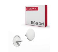 GEDOTEC Cubiertas para Muebles Tapones roscados Redondos para taladrar Cabezales PZ2 | H1115 | Tapas Ø 12 x 2.5 mm | Tapa de plástico Blanco | Brocas para taladros y Muebles de Madera - 100 Piezas