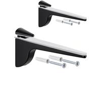 Gedotec Design Soporte de estante - Negro mate | 2 piezas - soporte de estante de carga pesada | PINOCCHIO | estante de pared de metal | soporte de estante hasta 50 kg | soporte de estante