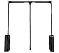 Gedotec Elevador de ropa ajustable, 1 unidad de barra de ropa plegable | Go Up | Negro - Barra de armario anchuras ajustables 700 - 930 mm | Ventilador de ropa plegable | Wardrobelift