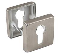 Gedotec - Embellecedor cilíndrico de acero inoxidable mate para puerta redonda - H8250 - Cilindro para puerta interior con material de fijación - roseta llave de acero inoxidable macizo - 1 par