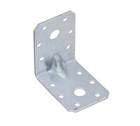 Gedotec escuadra de unión para cargas pesadas con talón 90° Eurocódigo agujeros | 20 piezas escuadra de hierro - 60x60x45 mm | base de poste con nervadura ángulo atornillable | escuadra de metal esc
