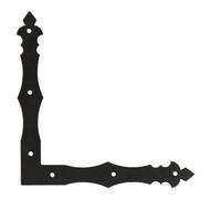 Gedotec escuadra de ventana Antique Deco | 2 piezas escuadra 90 grados negro | 200 x 200 x 30 mm | escuadra atornillable herrajes escuadra de construcción antigua escuadra plana escuadra de esquina