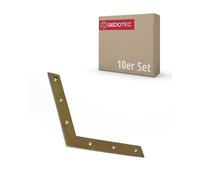 Gedotec esquinera pesada metal 90° | 10 piezas escuadra 200x200x2,5 mm | ángulos planos de unión y refuerzo | escuadra para muebles escuadra de construcción escuadra plana metálica escuadra metálica