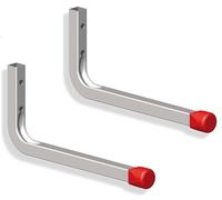 Gedotec Gancho de pared para atornillar de acero galvanizado, 2 unidades, longitud: 175 x 80 mm, incluye material de fijación, gancho multiusos de metal, soporte de pared para garaje, gancho para