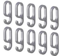 Gedotec Gancho de plástico plateado - para barra de armario ovalada H10623 | 10 piezas - Ganchos para barra de armario ovalada | 60 x 23 mm (alto x ancho)