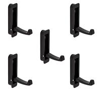 Gedotec Gancho plegable para armario, gancho plegable para madera | Perchero para empotrar | Ventilador de ropa empotrado para paneles de pared y armarios (negro mate, 5 unidades - ganchos montaje)