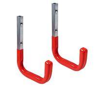 Gedotec Ganchos de garaje de metal galvanizado | 2 ganchos de fijación con revestimiento de goma | Ganchos multiusos de 150 x 210 mm | Ganchos de metal de alta resistencia