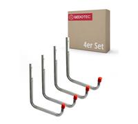 Gedotec Ganchos de Pared | 50 x 300 mm | 4 Piezas - Kit de ganchos de montaje para soportes de dispositivo | Ganchos de montaje para montaje en pared | Capacidad de carga 30 kg