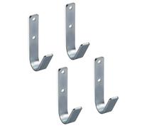 GedoTec Ganchos Pared Universales | Montaje en ángulo de acero galvanizado | Ganchos de suspensión multiuso para carga liviana y pesada, con una capacidad de carga de hasta 30kg | 35x82 mm | Set 4