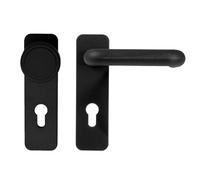 Gedotec Herraje de puerta para puertas cortafuego Juego intercambiable negro mate | FI10027 | 1 juego - Herraje de puerta | PZ - cylinder