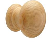 Gedotec JENNIFER - Juego de 10 pomos para muebles de madera de pino en bruto | Ø 34 mm | Tiradores para muebles con inserto roscado | Pomos para armarios y pomos de puerta para armarios, cómodas y