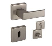 Gedotec Juego de Manijales de Aluminio para Puertas | PUSH 1317 | 1 Juego de manijales para puertas incl. material de fijación | Acero Inoxidable | BB-Buntbart | Par de manijales en plata para puertas