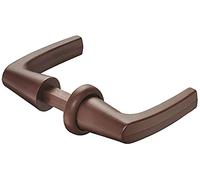 Gedotec Juego de manillas para puerta con rosetón para cerradura de rosetón, de plástico marrón, perfil de perilla de 7 mm, 1 unidad, par de picaportes para barcos, caravanas y autocaravanas