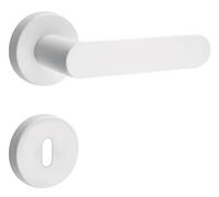 Gedotec Juego de manillería aluminio | 1 juego | herraje de puerta blanco mate | WC - baño | SHAPE | herraje de puerta incl. material de fijación | juego de manillería de acero inoxidable | manilla