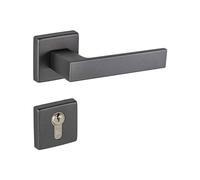 Gedotec Juego de manillería aluminio antracita mate Manilla para puerta interior sobre roseta cuadrada | PZ - cilindro | Juego de manillería para puerta interior | PUSH 1317 | 1 juego con material d