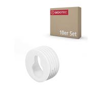 Gedotec Juego de suspensión | H3052 | Suspensión Ø 30 mm | 10 piezas | Soporte de plástico blanco | Soporte para armario de pared con ojo de cerradura para taladrar