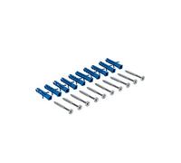 Gedotec Juego de tornillos para perfiles de transición perforados y perforados y perfil final de aluminio, tornillos con tacos para montaje en suelo, acero plateado, 1 juego