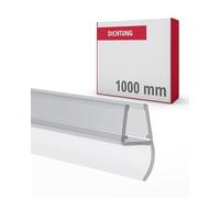 Gedotec junta central 180° | 1 pieza | junta para puerta de ducha con labio lateral de ducha | longitud: 1 m | junta para ducha 6 mm - 8 mm | junta para suelo de cristal PVC hidrófugo | junta para m