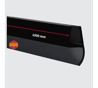 Gedotec Junta central negra | Junta para puerta de ducha con labio lateral | 100 cm | grosor del cristal 6 - 8 mm | Junta de ducha PVC | Junta de cristal impermeable | Junta para cabina de ducha