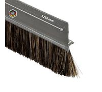 GedoTec Junta de cepillo Cepillo de listón Cepillo de la puerta Junta puerta Chapa de acero - Pelo de caballo negro 1000 - 2000 mm Calidad de marca - 1250 mm