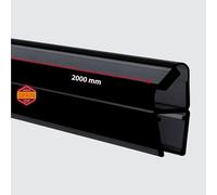 Gedotec Junta magnética para puertas de ducha | Junta con imán negro | Junta de ducha 180 grados | Grosor del cristal 6-8 mm | 200 cm | Junta magnética de ducha PVC | Perfil repelente al agua para