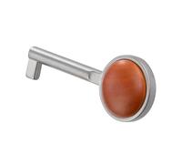 Gedotec Llave para muebles de metal niquelado | 1 pieza | Llave de barba con inserto de madera de haya | Verdi B | Deco Modern | 18 mm | Compatible con cerradura Euro | Cerradura para muebles