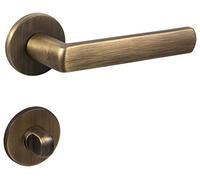 Gedotec Luce Juego de manillas para puerta de baño, 1 juego, rosetón vintage de latón, herraje para puerta de habitación, tirador de puerta con material de fijación