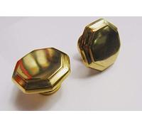 Gedotec® Manija de Muebles Tirador de Puerta Latón Pulido Pluto Octogonal | Material Macizo Macizo | Ø 25 o 40mm | Calidad de Marcas - Ø 25 mm