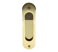 Gedotec Manija de puerta corredera ovalada 3665C | 121 x 33 mm | Manija de puerta corredera de latón envejecido con acabado dorado pulido | 1 unidad - Manija de puerta