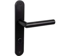 Gedotec Manilla de puerta de habitación con placa larga, herraje vintage antiguo - CHAPO-L | WC - WC - Picaporte de puerta para puertas interiores | 1 par