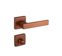 Gedotec manilla para puertas de interior juego de manillería aluminio | 1 juego manilla cuadrada para puerta de habitación | WC - baño | PUSH 1317 | bronce antiguo cobre mate | herrajes vintage para