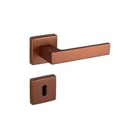 Gedotec manilla para puertas interiores juego de manilleria aluminio | 1 juego manilla cuadrada para puertas interiores | PUSH 1317 | bronce antiguo cobre mate | herrajes vintage para puertas interi