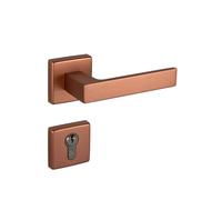 Gedotec manilla para puertas interiores juego de manillería aluminio | 1 juego manillería cuadrada para puertas interiores | cilindro PZ | PUSH 1317 | bronce antiguo cobre mate | herrajes vintage pa
