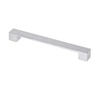 gedotec Moderno Manija de Muebles 128mm anguloso Tirador barra Modelo AQUA Para Gavetas, baño, Gabinetes, armarios y mucho más distancia entre TALADROS ALTURA 25mm Cocina Metal Cromado Pulido Marca Su