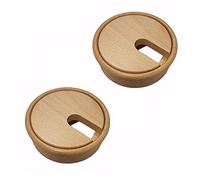 Gedotec Pasacables Redondo Ø 80 mm - Madera de Arce lacada | Liso | 2 pasacables Redondos | para encolar en encimera o Escritorio