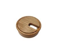 Gedotec Pasacables Redondo Ø 80 mm - Madera de Roble Lacado | Liso | Pasacables Redondo de 1 Pieza | para encolar en encimera o Escritorio