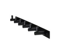 Gedotec Perchero pared de diseño Pasillo acero inoxidable negro mate tira de pasillo - cocina - panel - MOON | Perchero 6 ganchos Gancho de pared Vintage | riel armario antiguo con tornillos 1 pieza