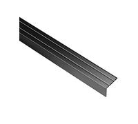 Gedotec Perfil de borde de escalera autoadhesivo | 1 pieza - Perfil de borde de escalón de aluminio negro | 1000 mm | Perfil de suelo sin perforaciones para pegar | Perfil de protección angular de 25