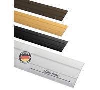 Gedotec Perfil de Transición Aluminio Plano Autoadhesivo Übergangsschiene Ancho 37mm 3 Farben 100cm &200cm Calidad de Marca para Su Sala de Estar - Aluminio plata anodizada, 100 cm