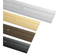 Gedotec Perfil de transicion atornillable alu plata 90 cm - longitud 0,9 m anchura 37 mm - rail de transicion de aluminio perforado - listón umbral - Made in Germany